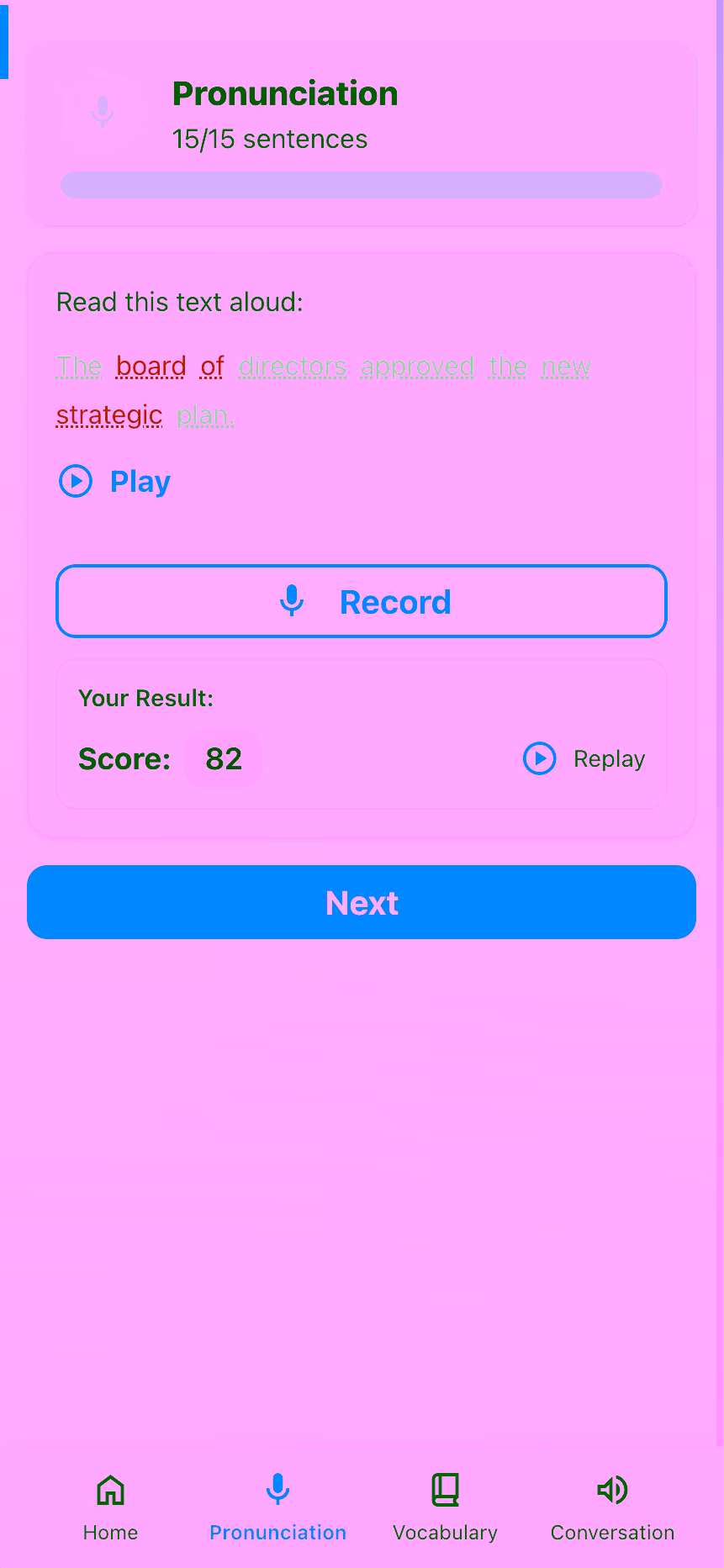 Pronunciation feature demo
